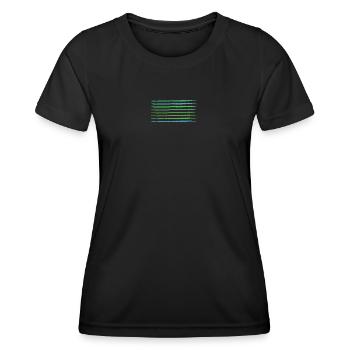 green frayed strokes horizontally - Women's Functional T-Shirt - black - Front - AI Model Female 172 light (172cm)