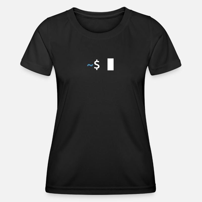 Commande Linux Shell - T-shirt sport Femme - noir