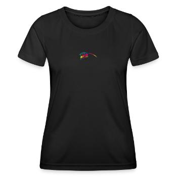 RAINdrops ou Rainbow | Arc-en-ciel - T-shirt sport Femme - noir - Devant - AI Model Female 172 light (172cm)