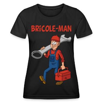 Bricole-man - T-shirt sport Femme - noir - Devant - AI Model Female 172 light (172cm)