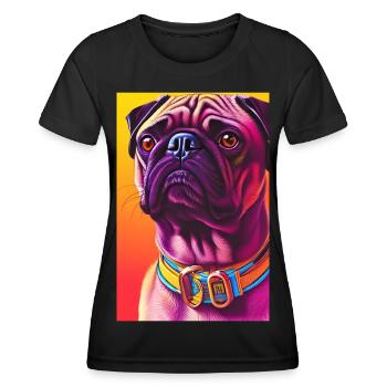 Pug Dog - Women's Functional T-Shirt - black - Front - AI Model Female 172 light (172cm)