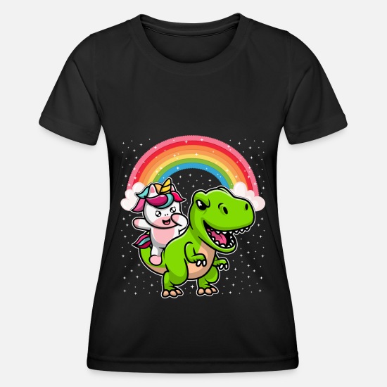 Unicornio montando camiseta rex dinosaurio niños regalos' Camiseta  funcional para mujeres | Spreadshirt