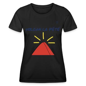 Volcan la pété - T-shirt sport Femme - noir - Devant - AI Model Female 172 light (172cm)