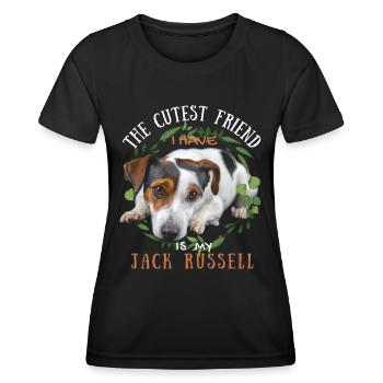 Süßer Jack-Russell Freund - Frauen Funktions-T-Shirt - Schwarz - Vorne - AI Model Female 172 light (172cm)