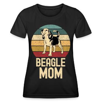 Beagle Mama retro vintage - Frauen Funktions-T-Shirt - Schwarz - Vorne - AI Model Female 172 light (172cm)