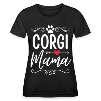 Welsh Corgi Mama Hund Liebhaber - Frauen Funktions-T-Shirt - Schwarz - Vorne - AI Model Female 172 light (172cm)