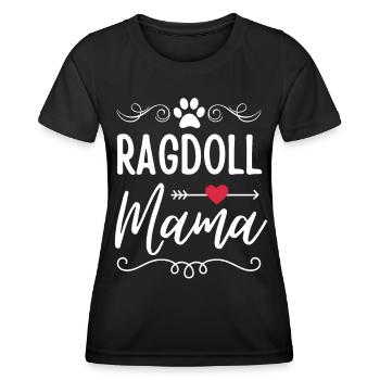 Ragdoll Katze Mama Ragdoll Mom - Frauen Funktions-T-Shirt - Schwarz - Vorne - AI Model Female 172 light (172cm)