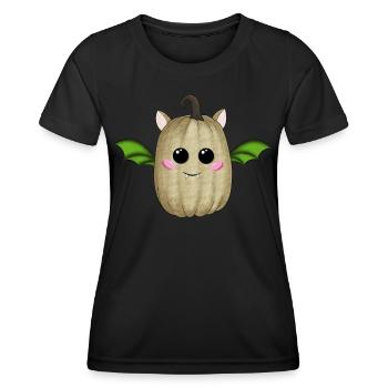 Citrouille d’Halloween brune - T-shirt sport Femme - noir - Devant - AI Model Female 172 light (172cm)