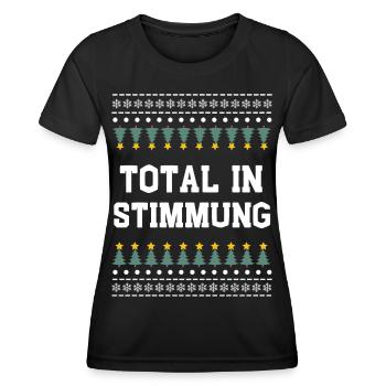 Total in Weihnachtsstimmung - Frauen Funktions-T-Shirt - Schwarz - Vorne - AI Model Female 172 light (172cm)