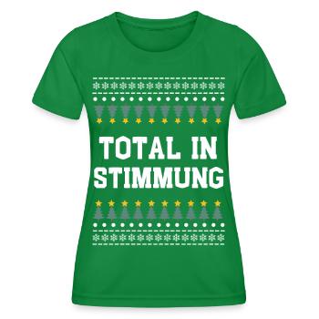 Total in Weihnachtsstimmung - Frauen Funktions-T-Shirt - Kelly Green - Vorne - AI Model Female 172 dark (172cm)