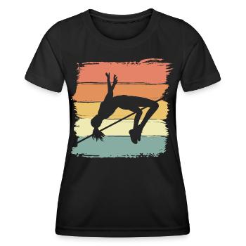 Hochsprung Frauen Hochsprung Retro - Frauen Funktions-T-Shirt - Schwarz - Vorne - AI Model Female 172 light (172cm)