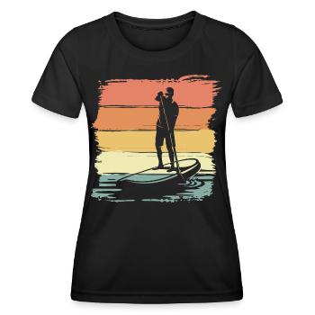 Paddleboard vintage retro Paddleboard Legend - Frauen Funktions-T-Shirt - Schwarz - Vorne - AI Model Female 172 light (172cm)
