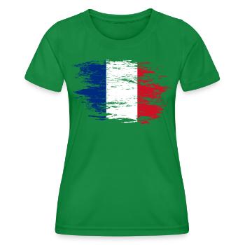 Drapeau de la France utilisé - T-shirt sport Femme - vert - Devant - AI Model Female 172 dark (172cm)