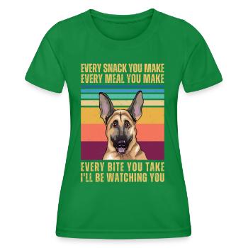 Deutscher Schäferhund beobachten - Frauen Funktions-T-Shirt - Kelly Green - Vorne - AI Model Female 172 dark (172cm)