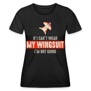 Wingsuit fliegen Base Jumping Fallschirmspringen Wingsuiting - Frauen Funktions-T-Shirt - Schwarz - Vorne - AI Model Female 172 light (172cm)