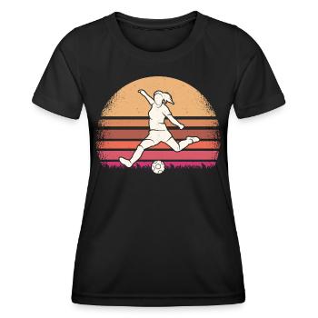 Fußballer Fußballspieler Frauen Fußball - Frauen Funktions-T-Shirt - Schwarz - Vorne - AI Model Female 172 light (172cm)