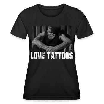 Love Tattoos Inked Tattoo Body Jewelry - T-shirt sport Femme - noir - Devant - AI Model Female 172 light (172cm)