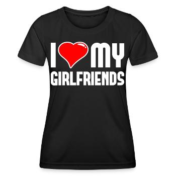 I love My Girlfriends Polygamy Men Women - Women's Functional T-Shirt - black - Front - AI Model Female 172 light (172cm)