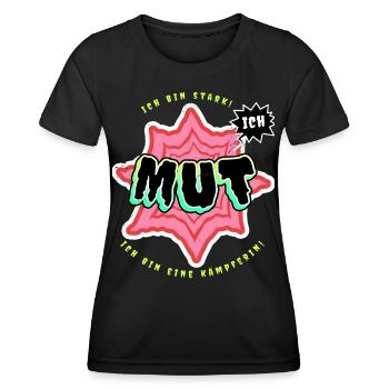 Kämpferin - Mut - Ich bin stark - Frauen Funktions-T-Shirt - Schwarz - Vorne - AI Model Female 172 light (172cm)