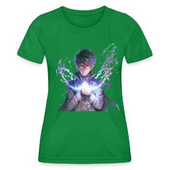 Sorcerer's Apprentice Fire Mage - Women's Functional T-Shirt - kelly green - Front - AI Model Female 172 dark (172cm)