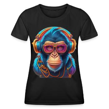 Cooler Affe - Frauen Funktions-T-Shirt - Schwarz - Vorne - AI Model Female 172 light (172cm)