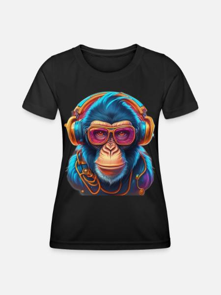 Cooler Affe - Frauen Funktions-T-Shirt - Schwarz
