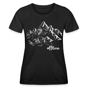 offline Berglandschaft Wanderung - Frauen Funktions-T-Shirt - Schwarz - Vorne - AI Model Female 172 light (172cm)