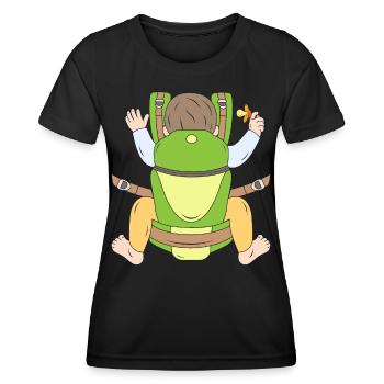 Bientôt Papa Maman Futurs Parents Porte-bébé Enceinte - T-shirt sport Femme - noir - Devant - AI Model Female 172 light (172cm)