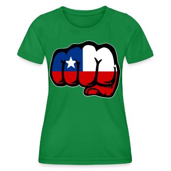 Chile Flagge Faust - Frauen Funktions-T-Shirt - Kelly Green - Vorne - AI Model Female 172 dark (172cm)