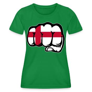 England Flag Fist - Women's Functional T-Shirt - kelly green - Front - AI Model Female 172 dark (172cm)