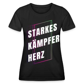 Starkes Kämpferherz - Mut machen - Kraft schenken - Frauen Funktions-T-Shirt - Schwarz - Vorne - AI Model Female 172 light (172cm)