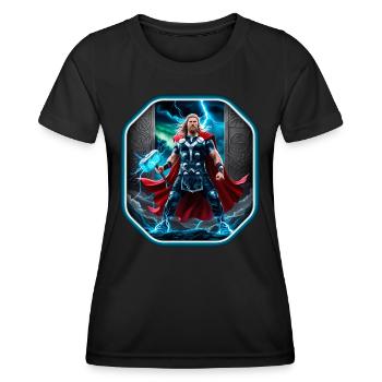 Thor, Gott des Donners - Frauen Funktions-T-Shirt - Schwarz - Vorne - AI Model Female 172 light (172cm)