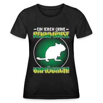 Life without gerbil Rodent Gerbil - Women's Functional T-Shirt - black - Front - AI Model Female 172 light (172cm)