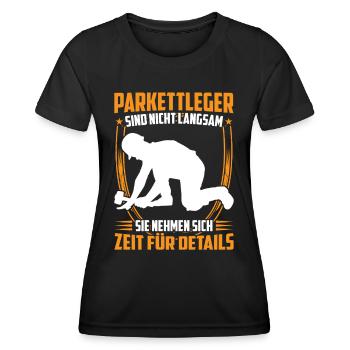 Parquet layer is slow floor layer - Women's Functional T-Shirt - black - Front - AI Model Female 172 light (172cm)