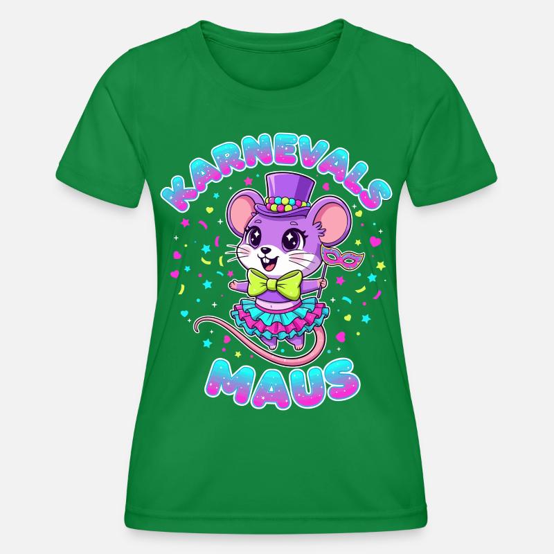 Karnevalsmaus Süß Fasching Kostüm Geschenk Kinder Frauen Funktions-T-Shirt