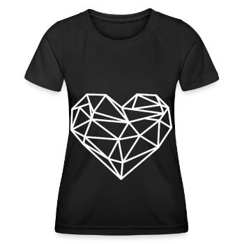 Heart Geometric Lines - Women's Functional T-Shirt - black - Front - AI Model Female 172 light (172cm)