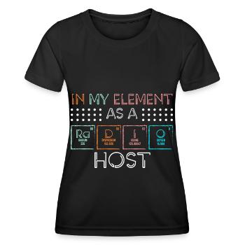 Podcast Ankündigung Sprecher Sendung - Frauen Funktions-T-Shirt - Schwarz - Vorne - AI Model Female 172 light (172cm)
