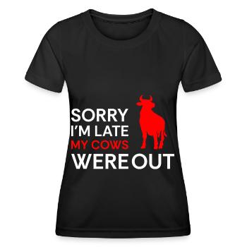 Vaches laitières Cowbell - T-shirt sport Femme - noir - Devant - AI Model Female 172 light (172cm)