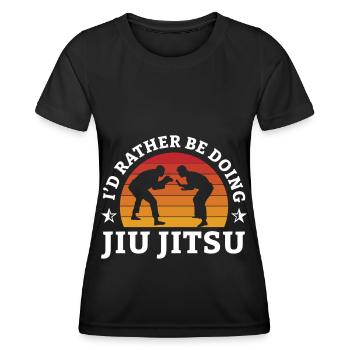 Jiu Jitsu BJJ Jiu-Jitsu Brésilien Rétro Cadeau - T-shirt sport Femme - noir - Devant - AI Model Female 172 light (172cm)
