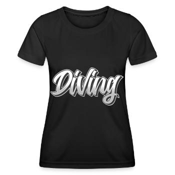 Taucher Tauchen - Frauen Funktions-T-Shirt - Schwarz - Vorne - AI Model Female 172 light (172cm)