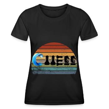 Chess Saying Gift Checkmate Queens Gambit - T-shirt sport Femme - noir - Devant - AI Model Female 172 light (172cm)