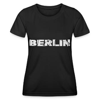 Berlin Allemagne City Font Skyline brisée - T-shirt sport Femme - noir - Devant - AI Model Female 172 light (172cm)
