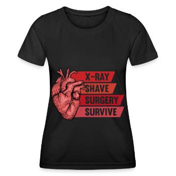Transplantation cardiaque Chirurgie cardiaque Chirurgie cardiaque Chirurgie cardiaque Bypass - T-shirt sport Femme - noir - Devant - AI Model Female 172 light (172cm)