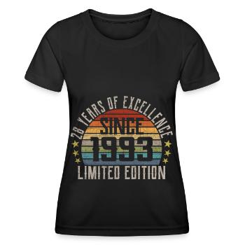 Limited Edition Since 1993 28e anniversaire cadeau - T-shirt sport Femme - noir - Devant - AI Model Female 172 light (172cm)