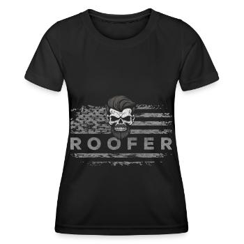 Charpentier chantier maison couvreur maître - T-shirt sport Femme - noir - Devant - AI Model Female 172 light (172cm)