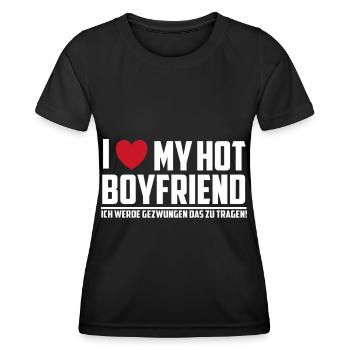 i love my hot boyfriend - Frauen Funktions-T-Shirt - Schwarz - Vorne - AI Model Female 172 light (172cm)