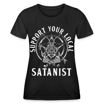 Chemise sataniste - T-shirt sport Femme - noir - Devant - AI Model Female 172 light (172cm)