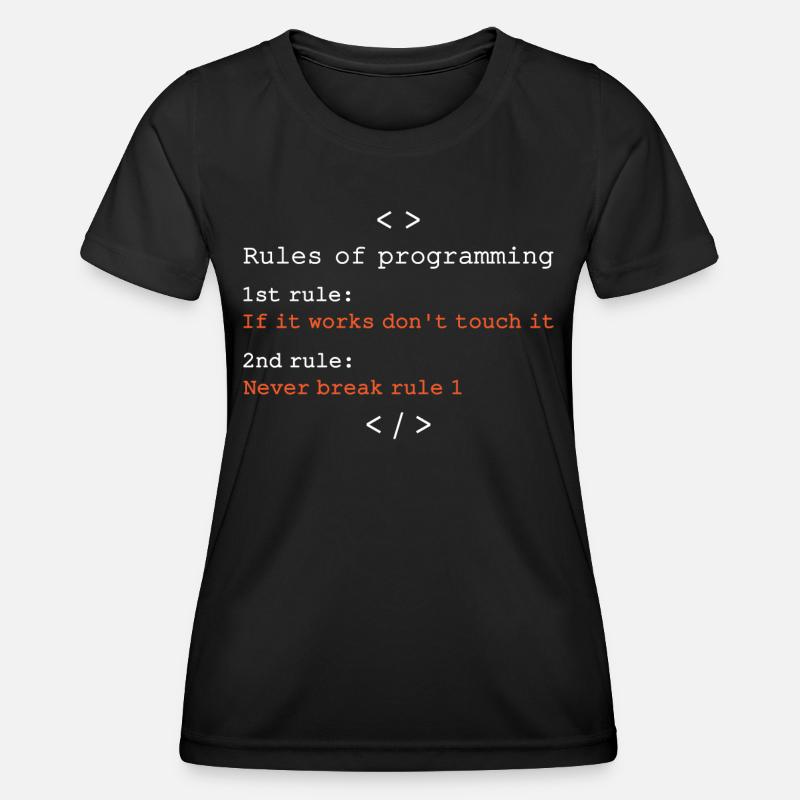 Regeln der Programmierung - Frauen Funktions-T-Shirt - Schwarz