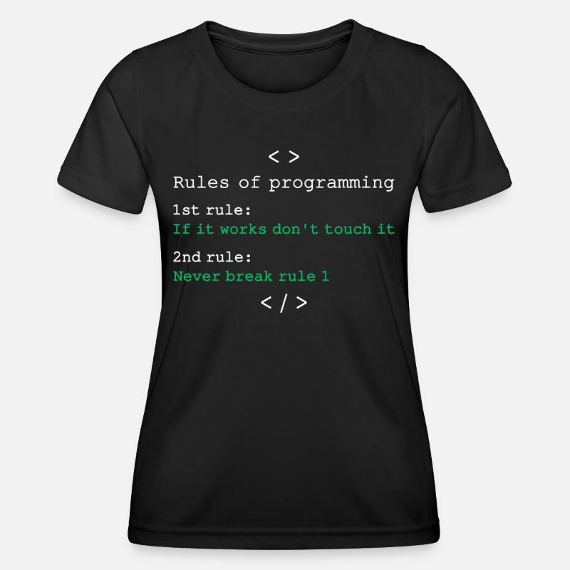 Regeln der Programmierung - Frauen Funktions-T-Shirt - Schwarz