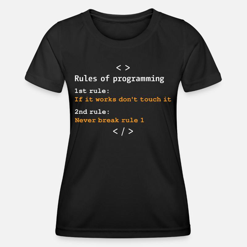 Regeln der Programmierung - Frauen Funktions-T-Shirt - Schwarz